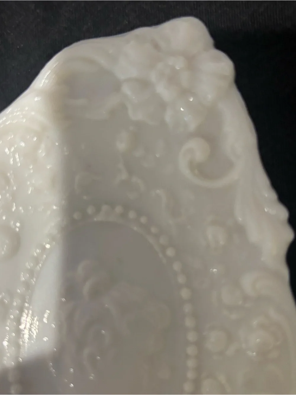 Ornate Cream Cameo Vanity Tray - Decorative Resin Accent